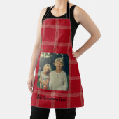 Beste oma ooit rode vierkanten aangepaste foto schort (Insitu)