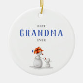 Beste oma ooit Sneeuwman Keramisch Ornament (Voorkant)