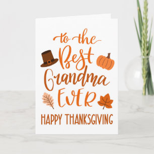 Beste Oma Ooit Thanksgiving Dag in Sinaasappel Kaart