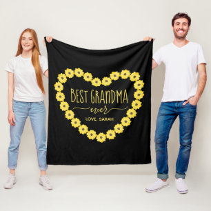 Beste oma ooit zonnebloemhart gepersonaliseerd  fleece deken