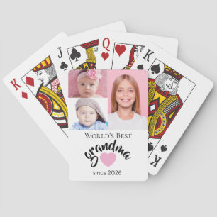 Beste oma ter wereld sinds jaar 3 foto leuk pokerkaarten
