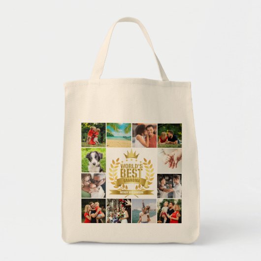 Beste oma van de wereld 12 foto collage tote bag (Voorkant)
