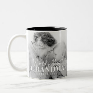 Beste oma van de wereld sinds 20XX eenvoudige foto Tweekleurige Koffiemok