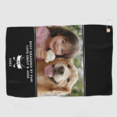 Beste oma van Par Funny Fun Golfer Custom Photo Golfhanddoek (Horizontaal)
