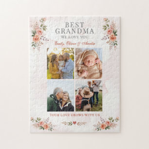 Beste oma we houden van jou foto collage bloem legpuzzel