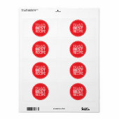 Beste Ontvanger ter wereld Etiket (Full Sheet)