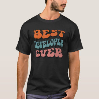 Beste Ontwikkelaar ooit, Distressed Retro Groovy T-shirt