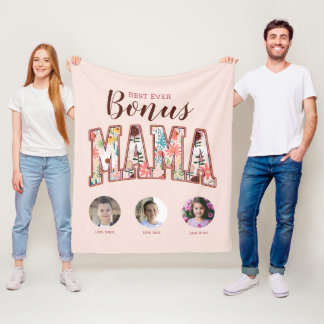 Beste ooit Bonus Mama Drie Foto Moederdag Fleece Deken