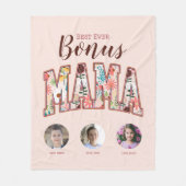 Beste ooit Bonus Mama Drie Foto Moederdag Fleece Deken (Voorkant)