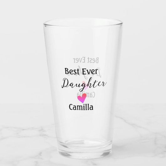 Beste ooit dochter toevoegen naam vader moeder doc glas (Achterkant)