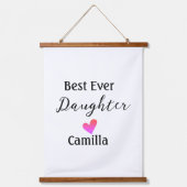 Beste ooit dochter toevoegen naam vader moeder doc hangend wandkleed (Voorkant)
