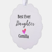 Beste ooit dochter toevoegen naam vader moeder doc ornament kaart (Links)