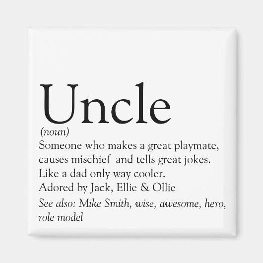 Beste Oom Aller Tijden, Funcle Definitie Magneet (Voorkant)