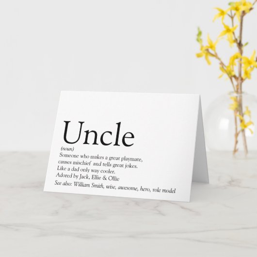 Beste Oom Aller Tijden, Funcle Moderne Definitie Kaart (Gele Bloem)