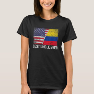 Beste oom Ever Vaderdag Colombia Vlag T-shirt