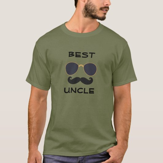 Beste oom, Funny Mustache, Mannen T-shirt (Voorkant)