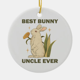 Beste Oom Konijn Aller Tijden Familie Feest Verjaa Keramisch Ornament