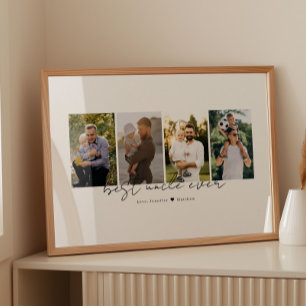 Beste Oom Ooit Modern Schrift 4 Foto's Collage Poster