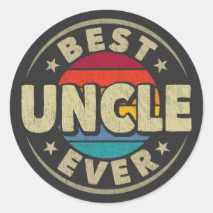 Beste Oom Ooit Retro  Oom Vaderdag Ronde Sticker