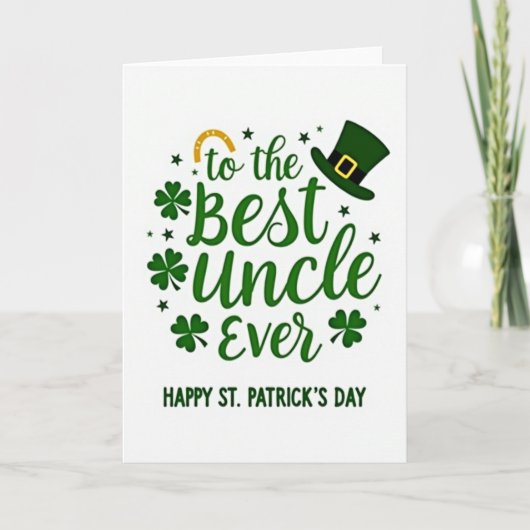 Beste Oom Ooit St. Patrick Kaart (Voorkant)