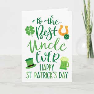 Beste oom ooit St Patrick's Day Typografie Kaart