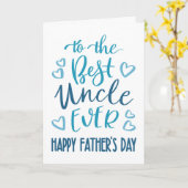 Beste Oom Ooit Vaderdag Typografie in Blauw Kaart (Gele Bloem)