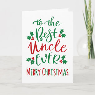 Beste Oom ooit Vrolijk Kerstmis Typografie Kaart