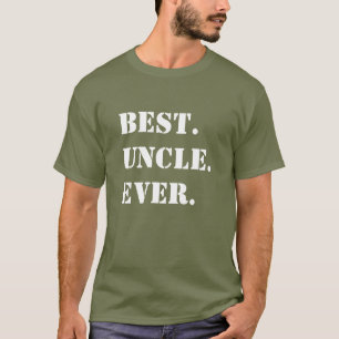 Beste. Oom. Ooit. Witte sjabloonletters op groene T-shirt