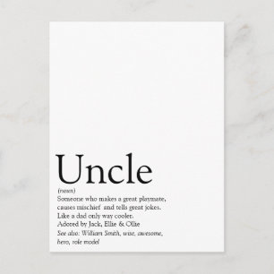 Beste Oom Ter Wereld Ooit, Funcle Definitie Briefkaart