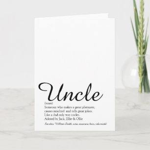 Beste Oom van de Wereld, Funcle Definitie Script Kaart