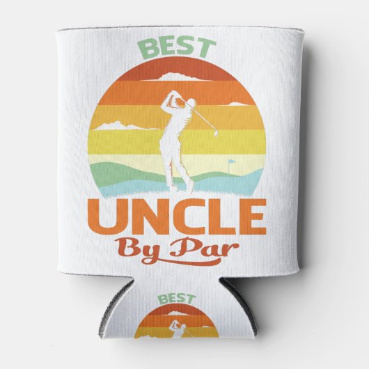 Beste oom van Par Vaderdag Golf Shirt Gift Blikjeskoeler (Voorkant)
