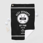 Beste Opa By Par Moderne Golfer Golf Lover Zwart Golfhanddoek (Insitu)