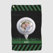 Beste opa door par foto gepersonaliseerd golfhanddoek (Voorkant)