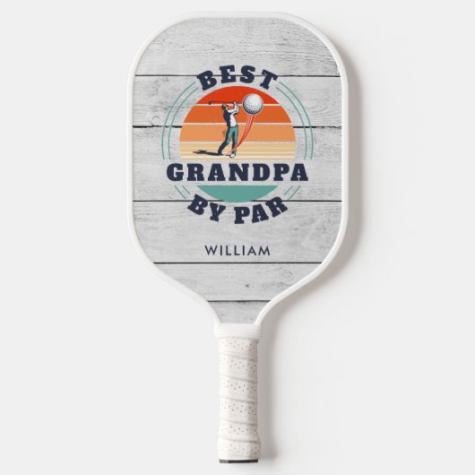 Beste opa door par vaders dag golfen gag custom pickleball paddle (Voorkant)