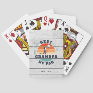 Beste opa door vader dag golf grap aangepast pokerkaarten