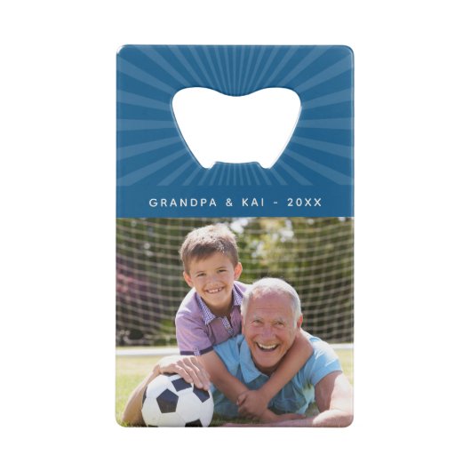 Beste Opa Ever | Aangepaste foto op opa Kredietkaart Flessenopener (Achterkant)