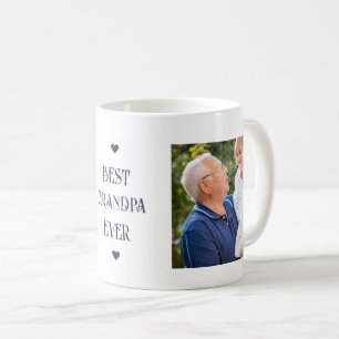 Beste opa Ever Blue Modern 2 foto Koffiemok