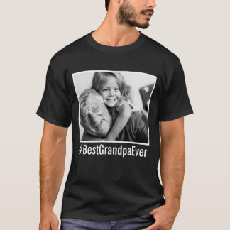 Beste opa Ever Custom Photo Black Hashtag T-shirt