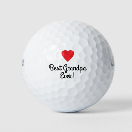 Beste opa Ever Red Heart Golf Balls Golfballen (Voorkant)