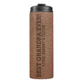 Beste opa faux reliëf lederen korrel textuur thermosbeker (Voorkant)