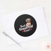 Beste opa GrandPAW ooit Ronde Sticker (Envelop)