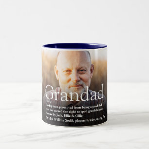 Beste Opa, Grootvader, Papa Definitie Foto Tweekleurige Koffiemok
