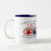 Beste Opa Hands neer Tweekleurige Koffiemok (Links)