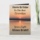 Beste opa Light Shines Bright Birthday Kaart (Voorkant)