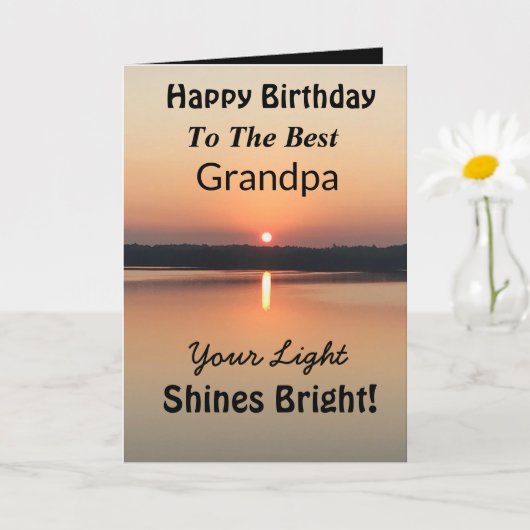 Beste opa Light Shines Bright Birthday Kaart (Kleine Plant)