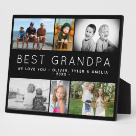 Beste opa Modern 6 Fotocollage vaderdag Fotoplaat