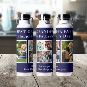 Beste opa moderne fotocollage typografie waterfles