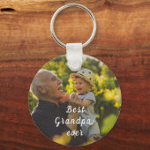 Beste opa ooit 2 foto script gepersonaliseerd sleutelhanger (Achterkant)