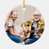 Beste opa, ooit 2-zijdig, 2-foto met kerstmis keramisch ornament (Achterkant)