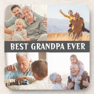 Beste opa ooit 4 Fotocollage Creëer Uw Ewn Bier Onderzetter